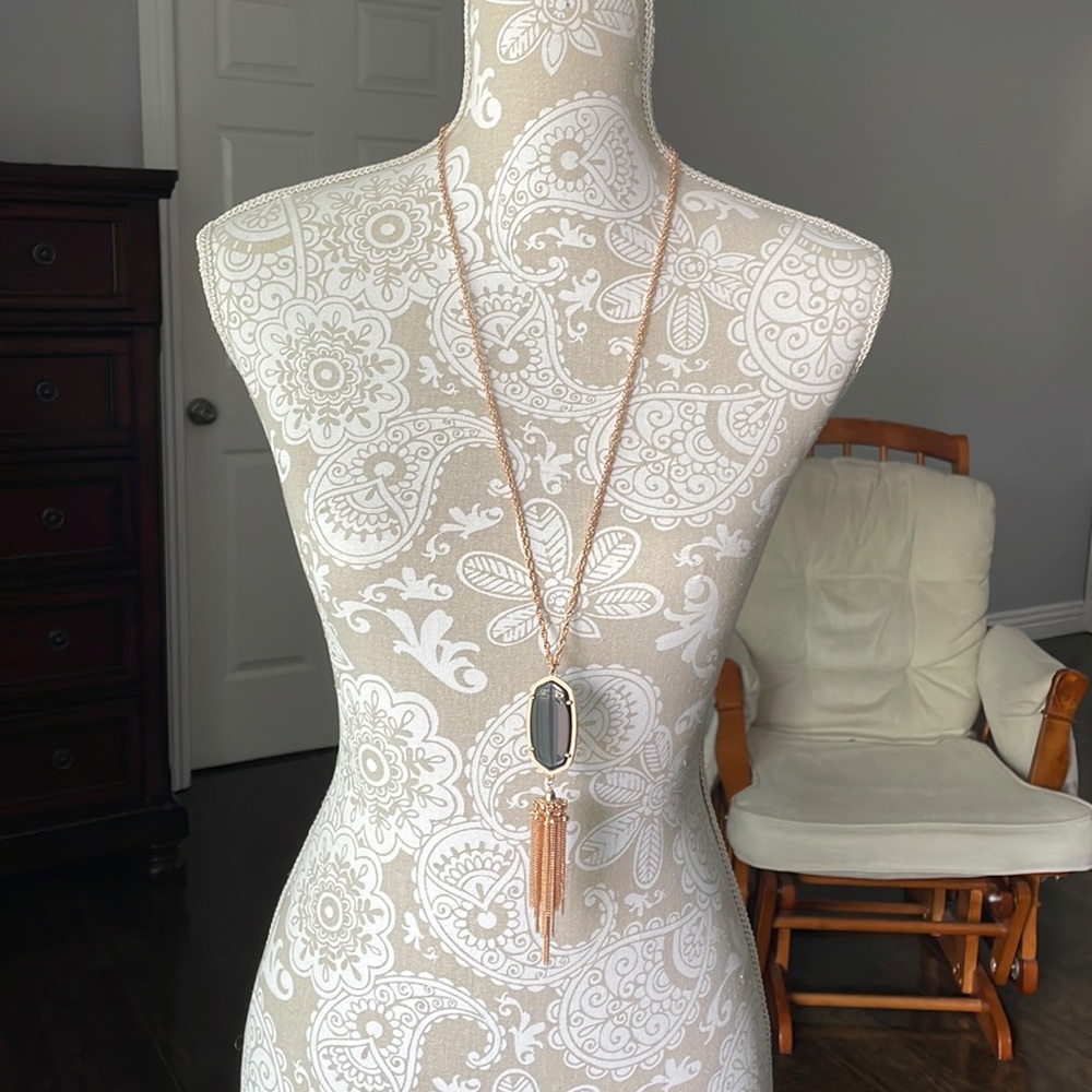Kendra Scott necklace- black with rose gold